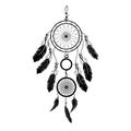 Indian black dream catcher vectorÃÂ image on white background Royalty Free Stock Photo